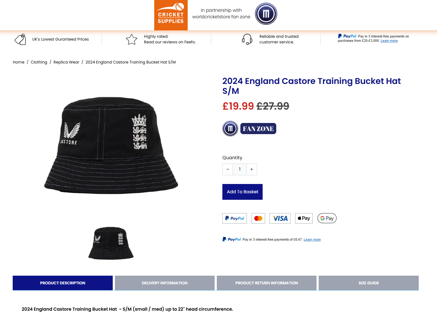 Cricket Supplies product page